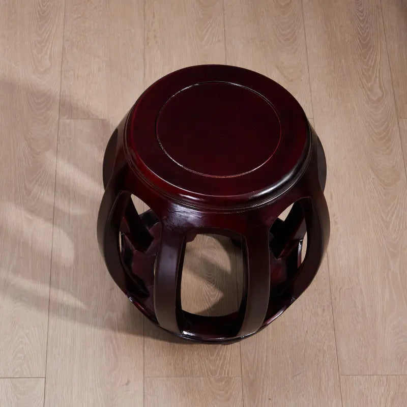 Solid Rosewood Drum Stool – Traditional Chinese Round Seat for Tea Room, Guzheng & Living Room