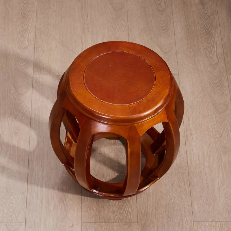Solid Rosewood Drum Stool – Traditional Chinese Round Seat for Tea Room, Guzheng & Living Room