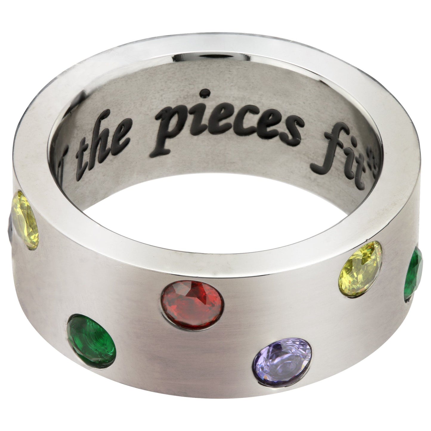 Until All the Pieces Fit&trade; Crystal & Titanium Ring