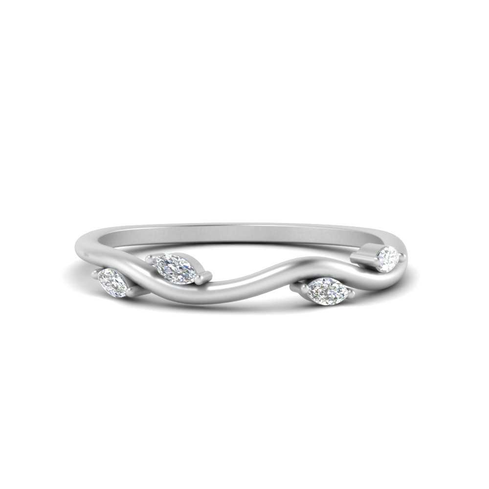 Vine Marquise Simple Wedding Band