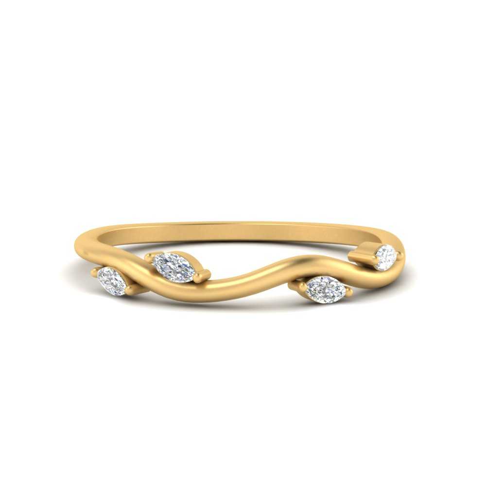 Vine Marquise Simple Wedding Band