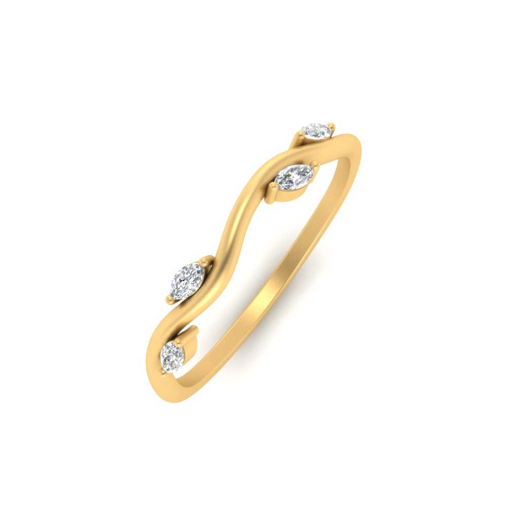 Vine Marquise Simple Wedding Band