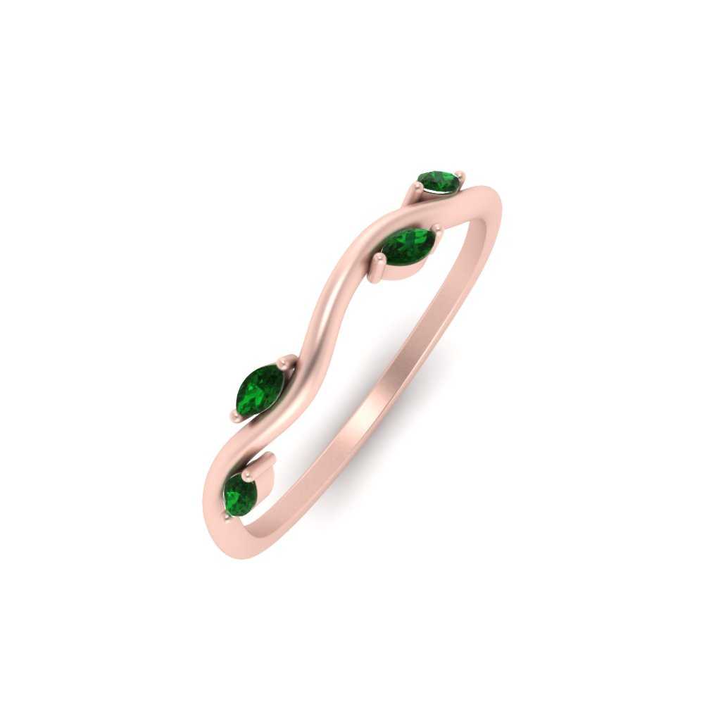 Vine Marquise Simple Wedding Band