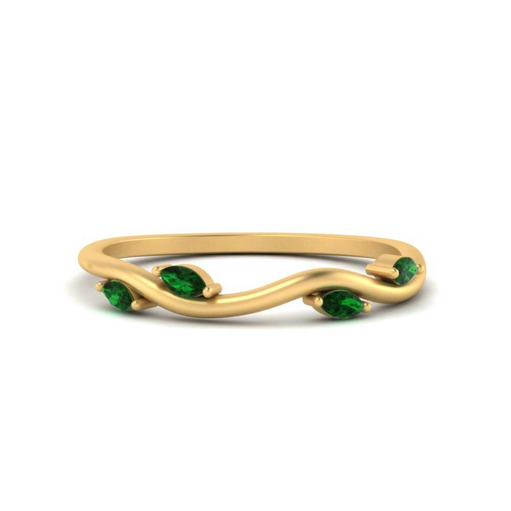 Vine Marquise Simple Wedding Band