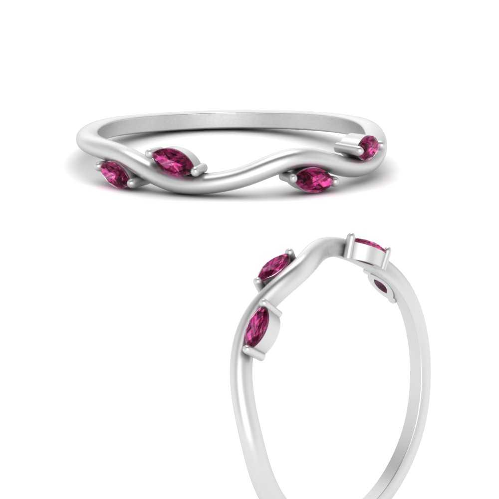 Vine Marquise Simple Wedding Band