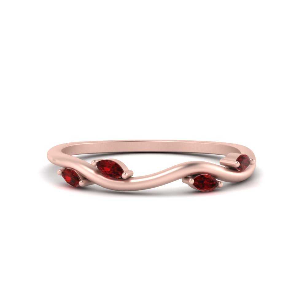 Vine Marquise Simple Wedding Band