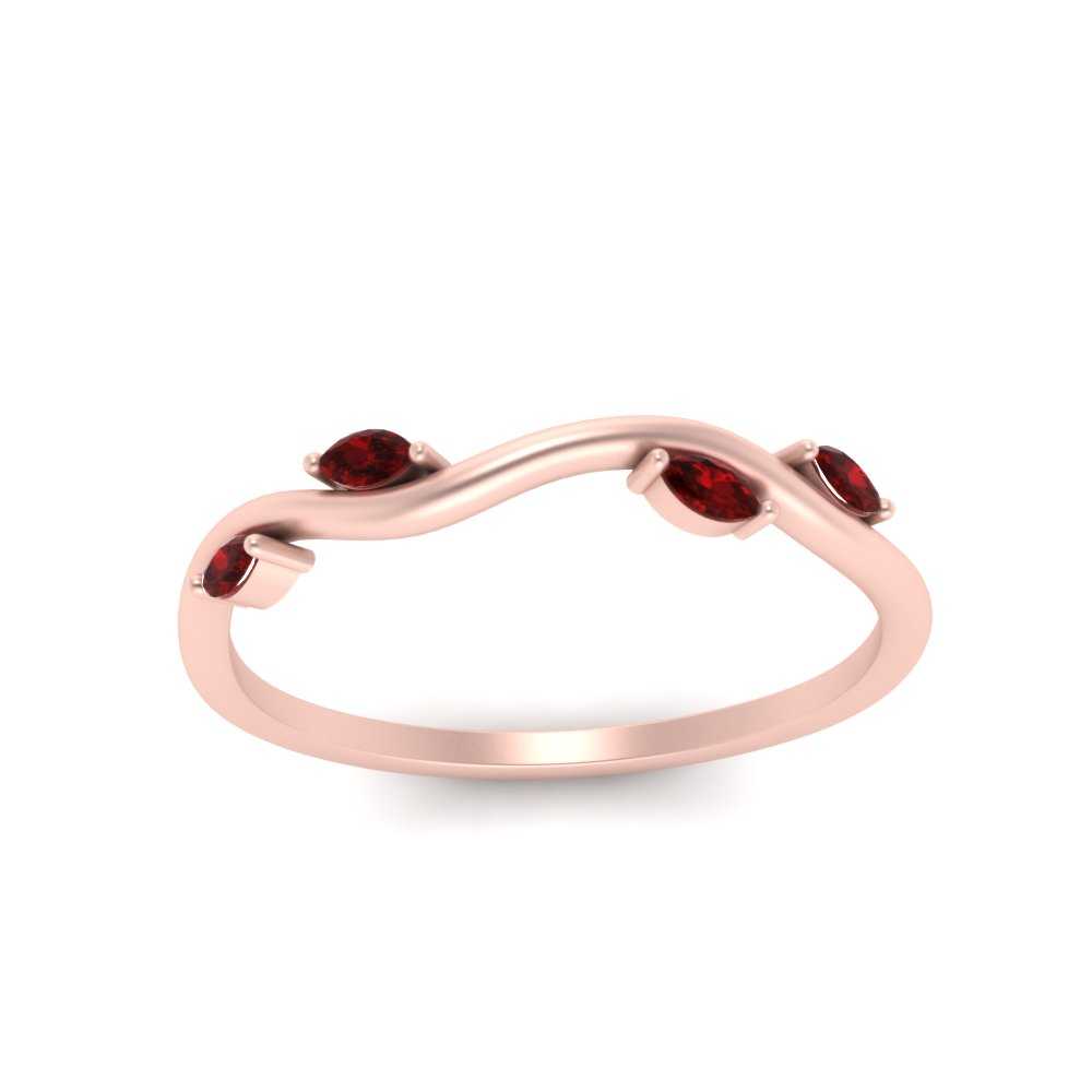Vine Marquise Simple Wedding Band