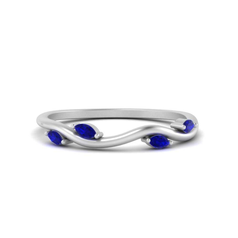 Vine Marquise Simple Wedding Band