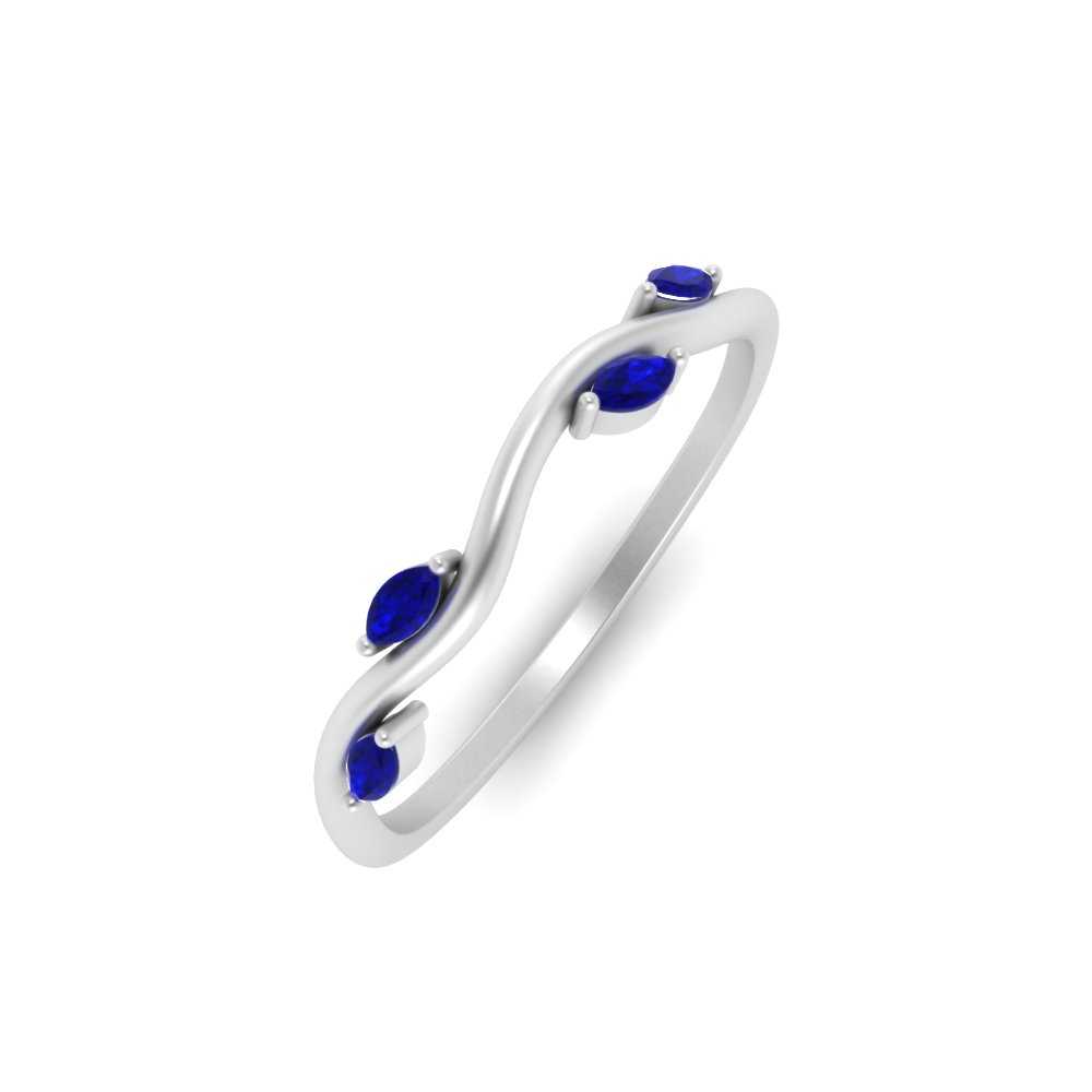 Vine Marquise Simple Wedding Band