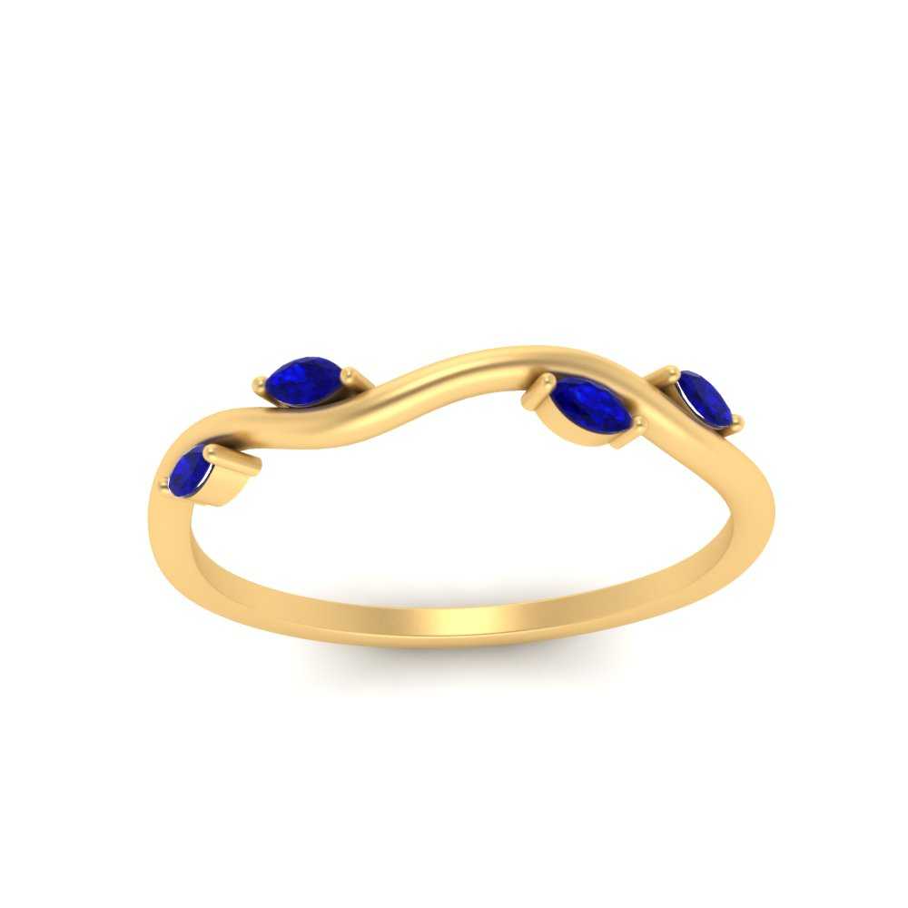 Vine Marquise Simple Wedding Band