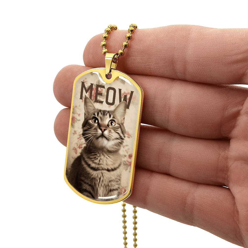 Vintage Meow Tabby Necklace