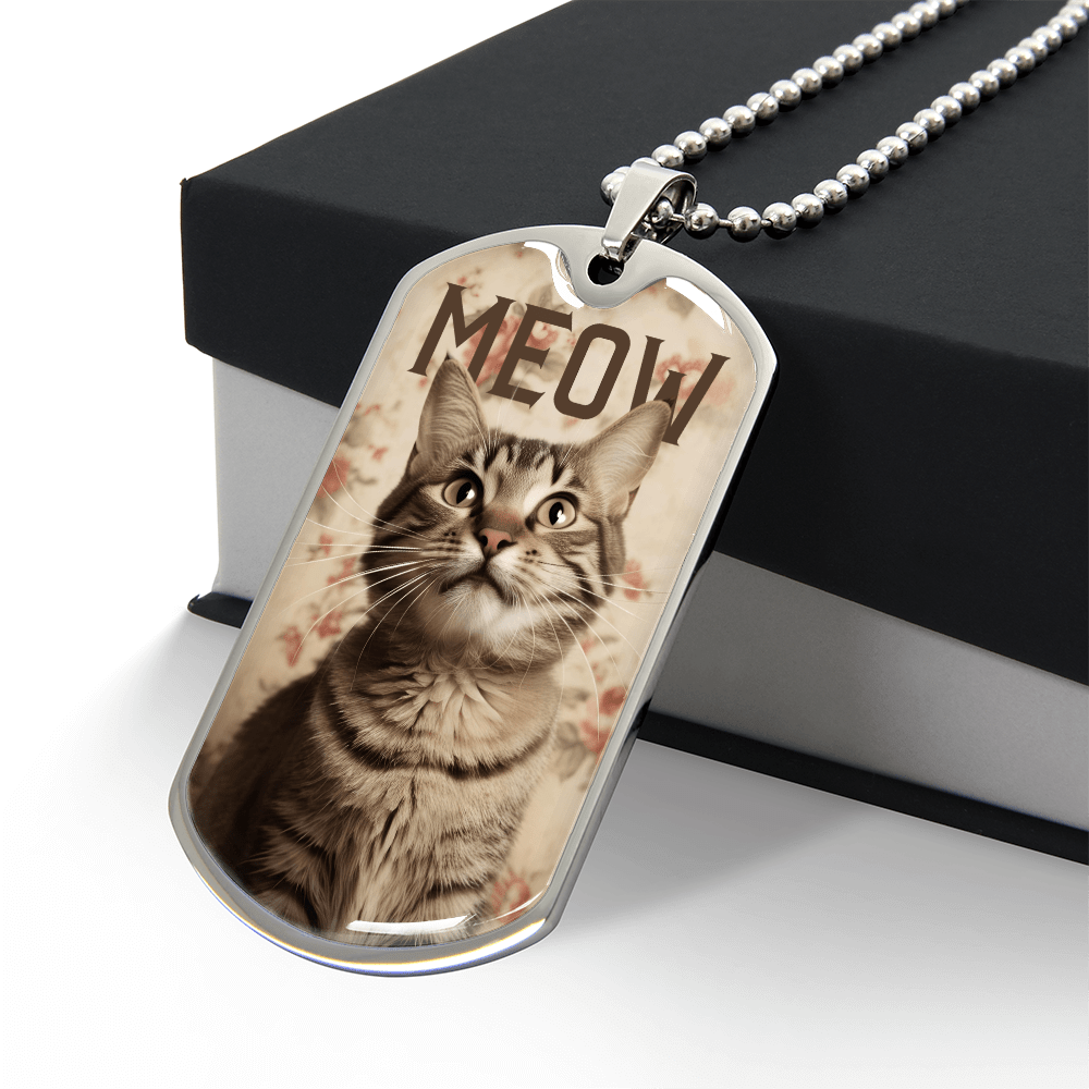 Vintage Meow Tabby Necklace