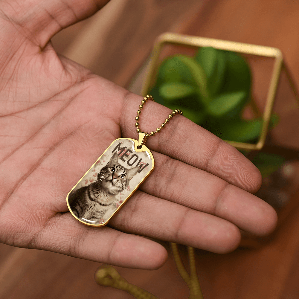 Vintage Meow Tabby Necklace