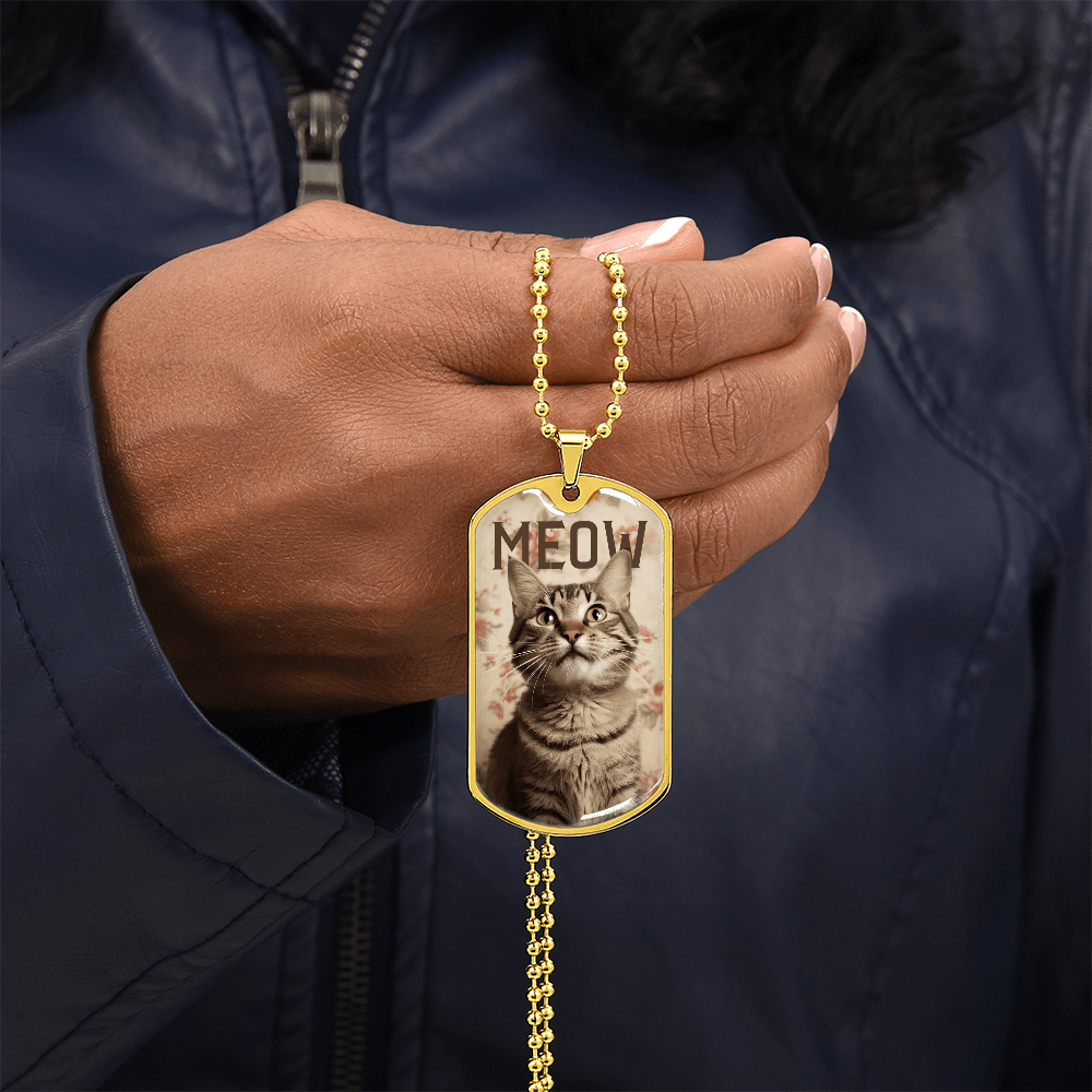 Vintage Meow Tabby Necklace