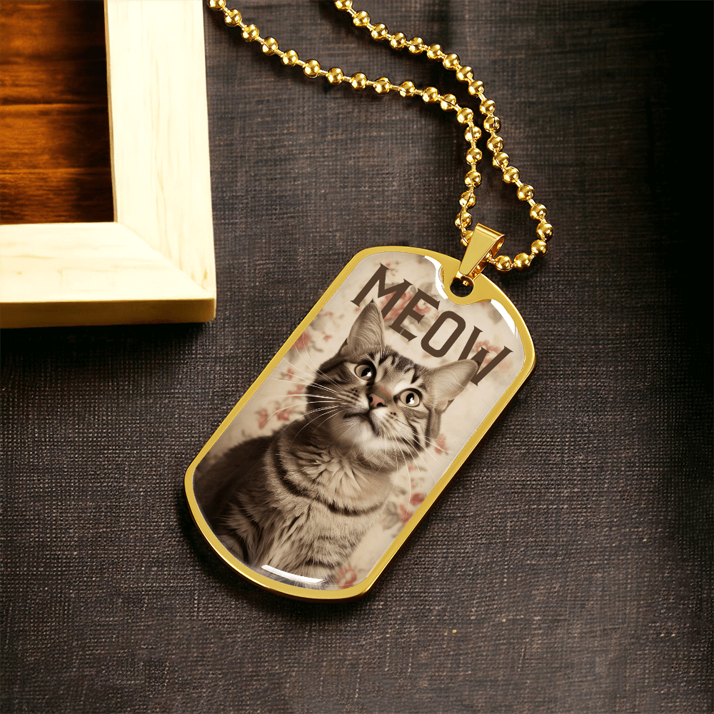 Vintage Meow Tabby Necklace