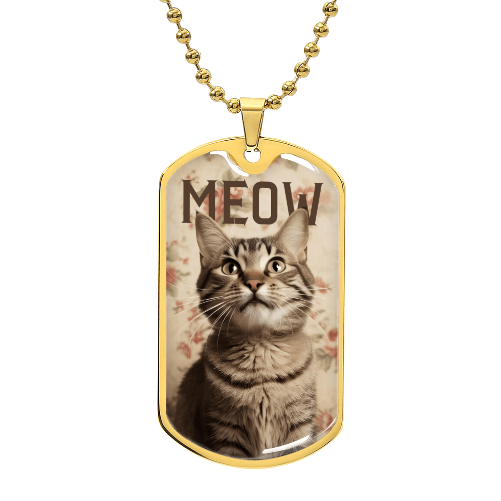 Vintage Meow Tabby Necklace