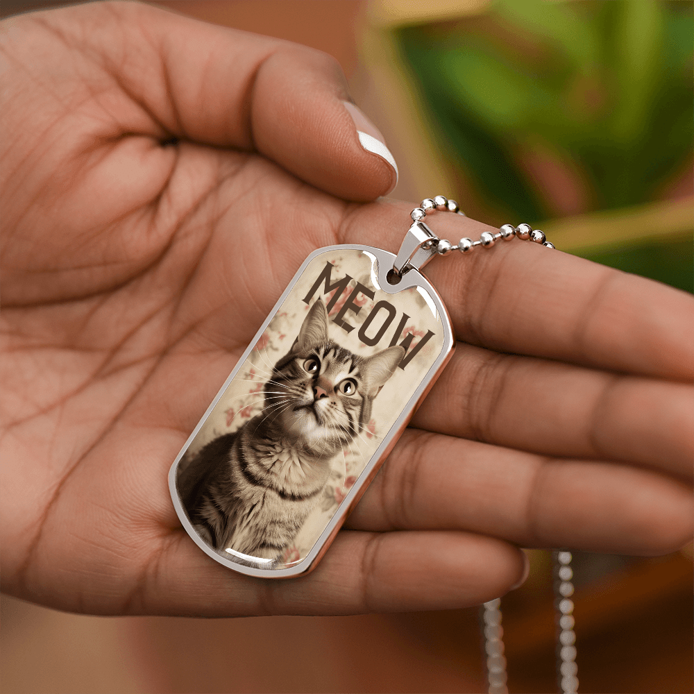 Vintage Meow Tabby Necklace