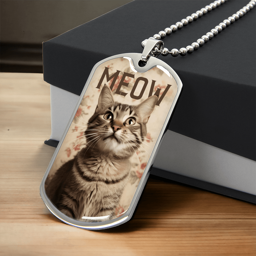 Vintage Meow Tabby Necklace