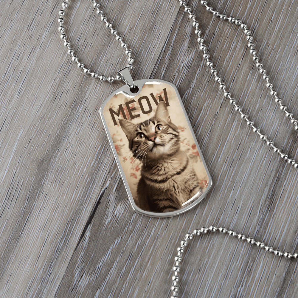 Vintage Meow Tabby Necklace