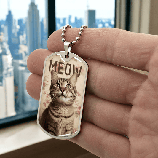 Vintage Meow Tabby Necklace