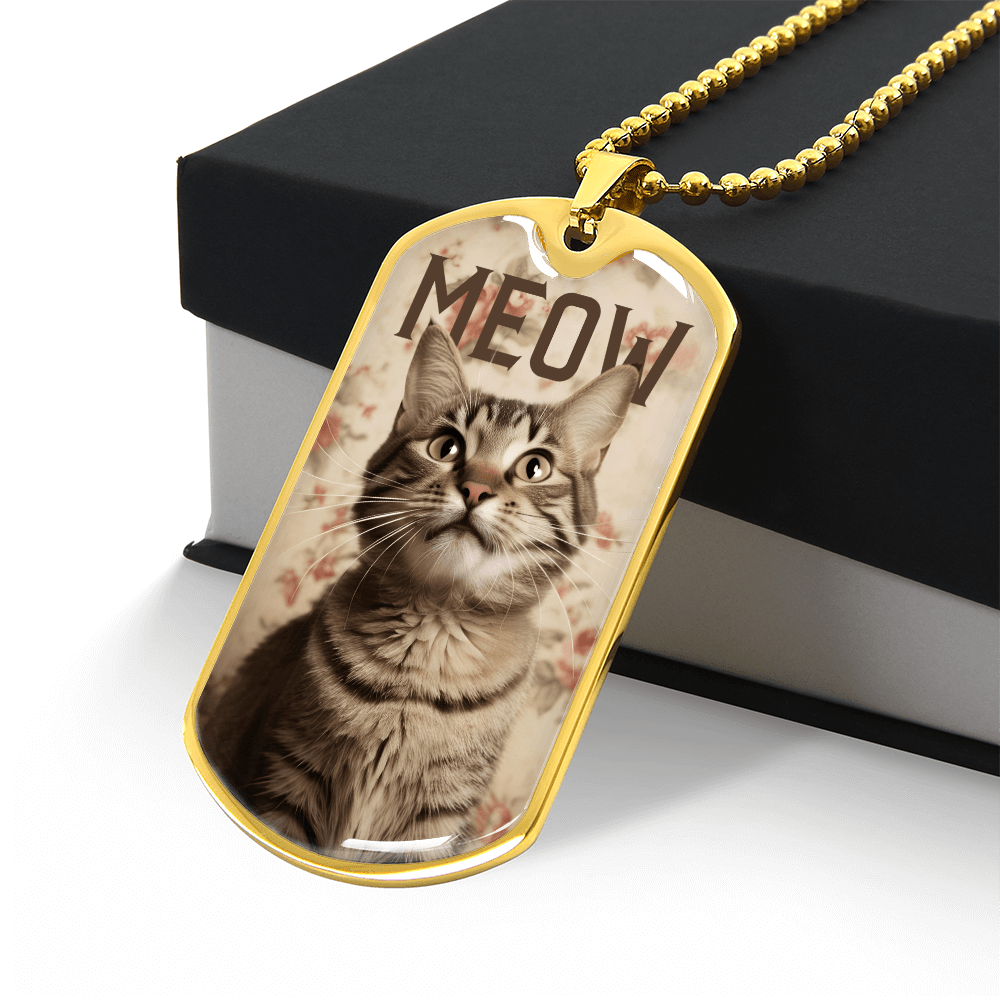 Vintage Meow Tabby Necklace