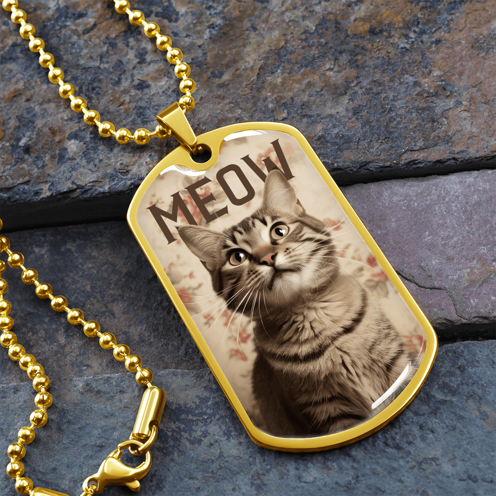 Vintage Meow Tabby Necklace
