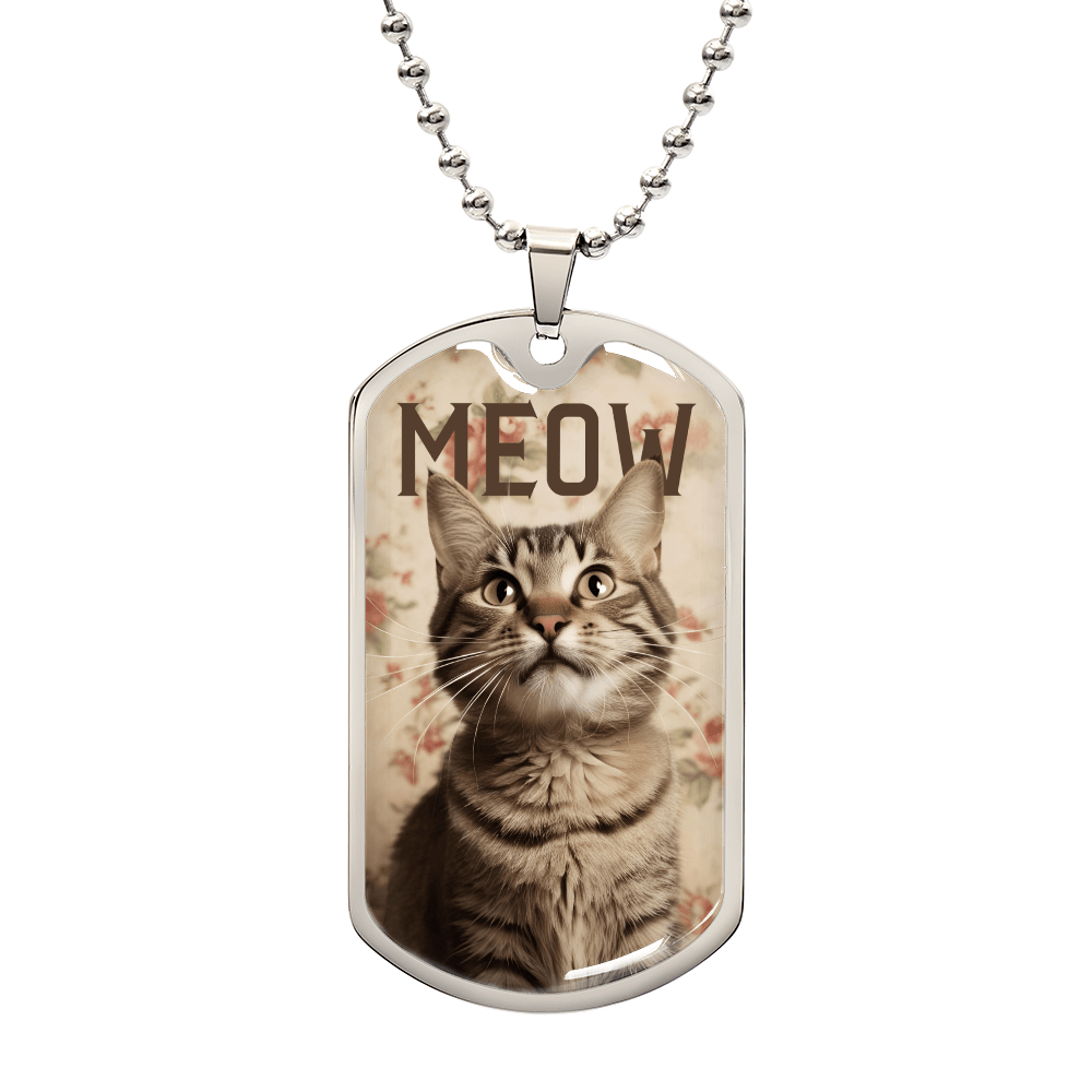 Vintage Meow Tabby Necklace