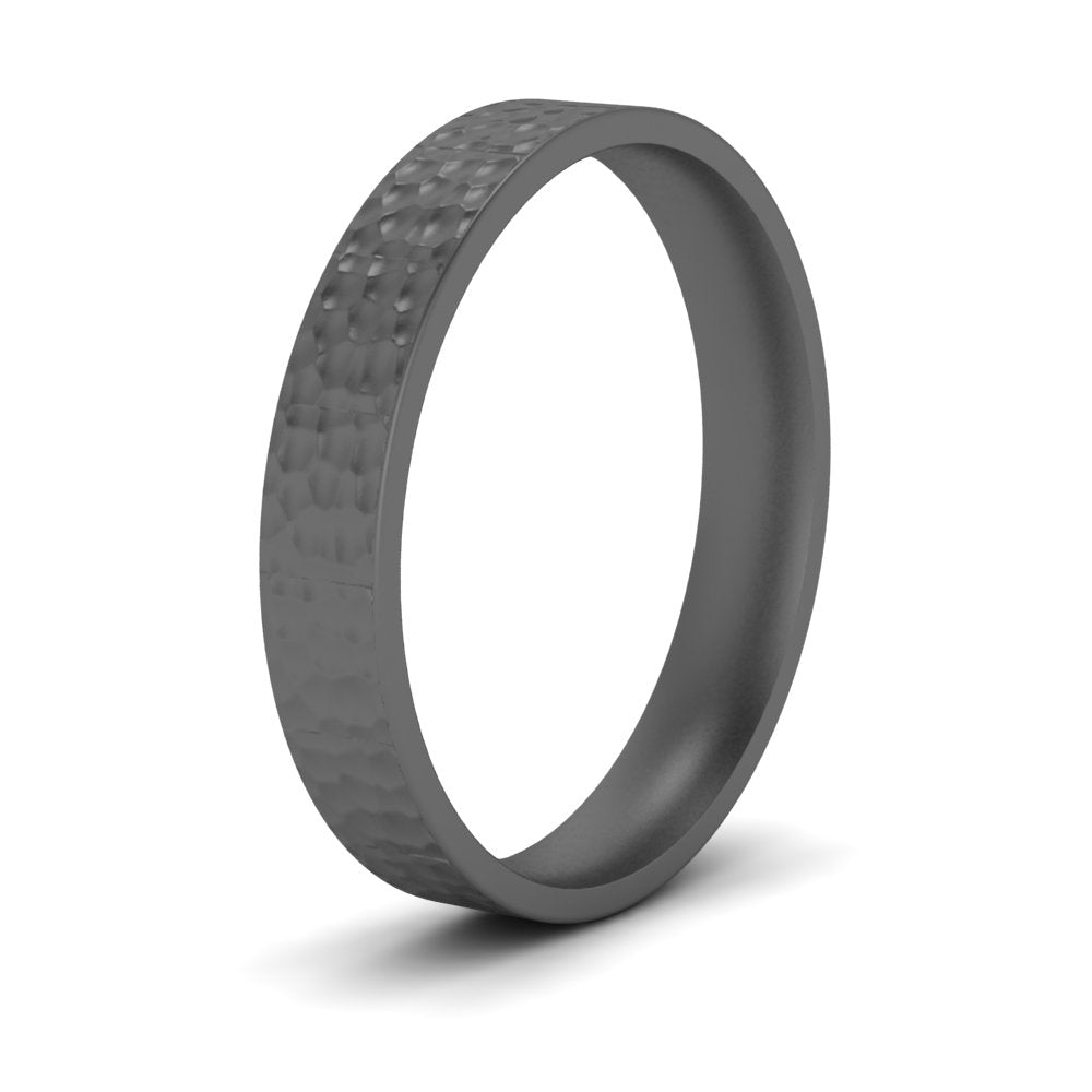 Hammered Wedding Band Comfort Fit 5 mm