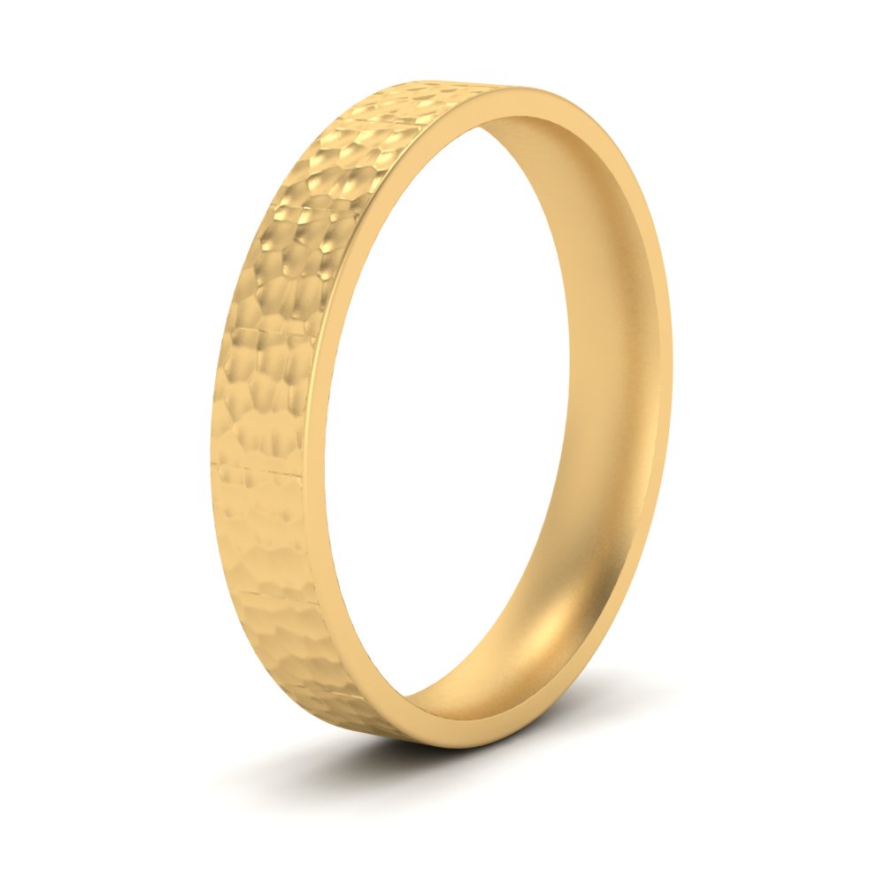 Hammered Wedding Band Comfort Fit 5 mm
