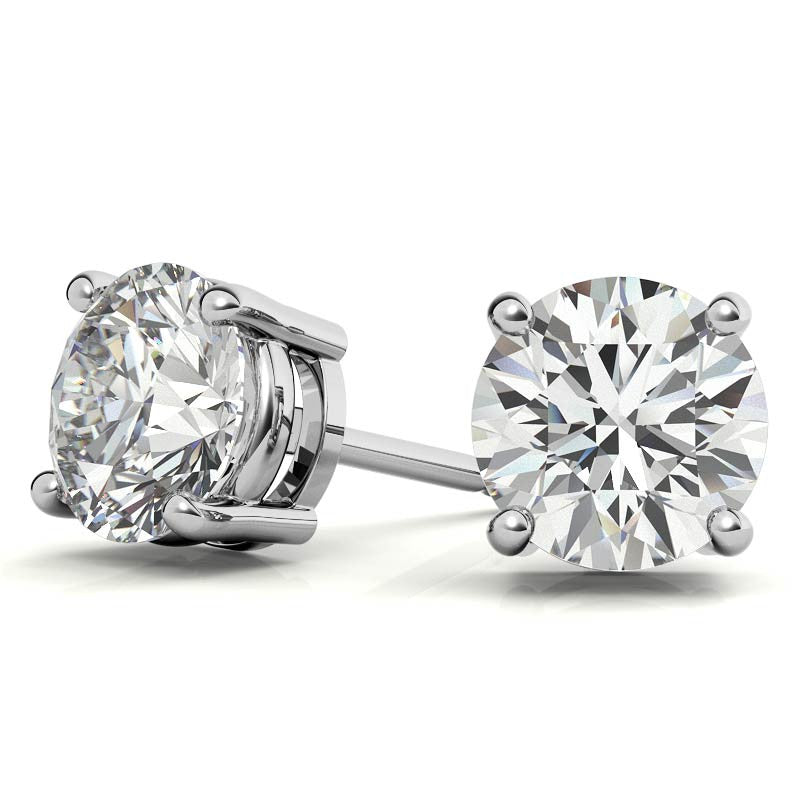 1 CTW Lab-Grown Diamond Stud Earrings - G/VS Clarity - 14k Gold Over Sterling Silver - White or Yellow Gold Option