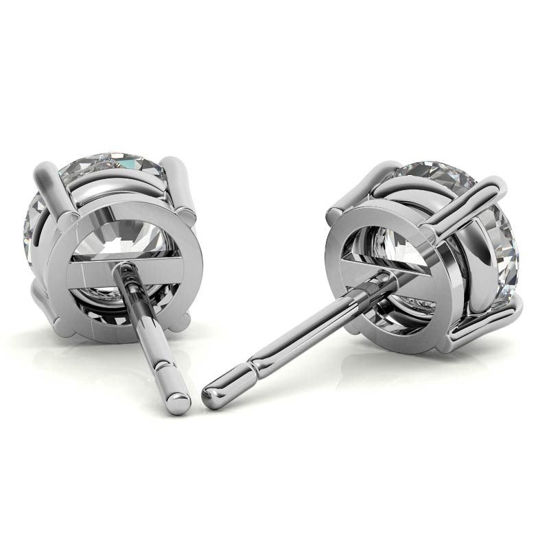 1.50 CTW Lab Grown Diamond Round Stud Earrings in 14K Solid Gold – G/VS Certified