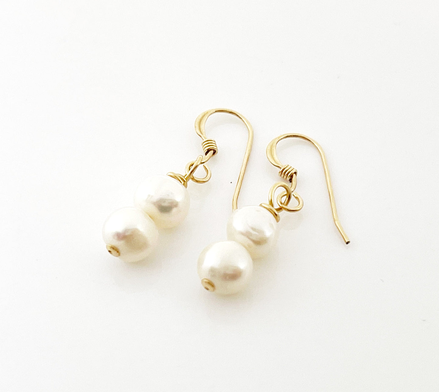 Double Pearl Drop Earrings