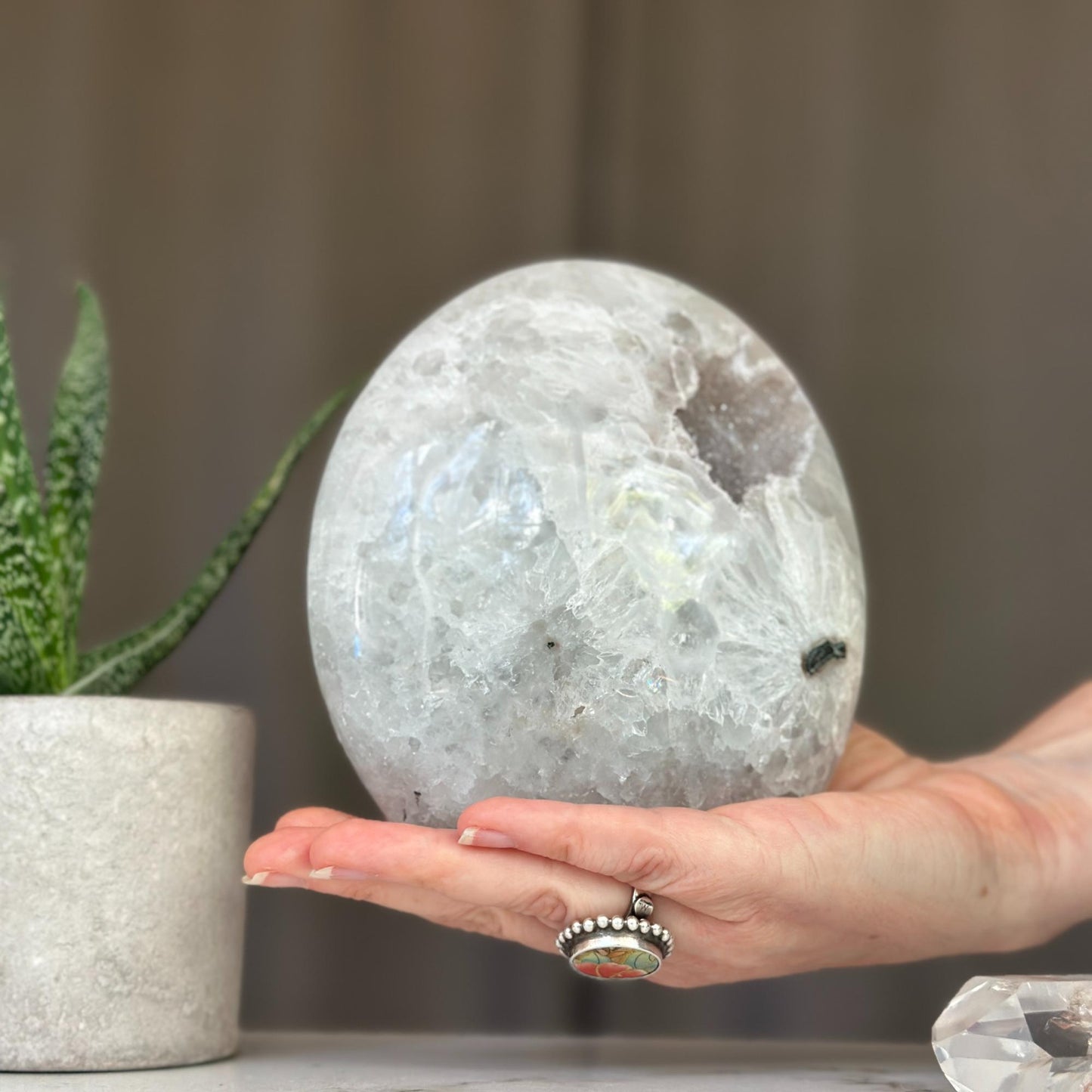 Stunning Amethyst Geode Cave SET (8 Lb), High Quality Amethyst Crystal Egg shaped for Home Decor