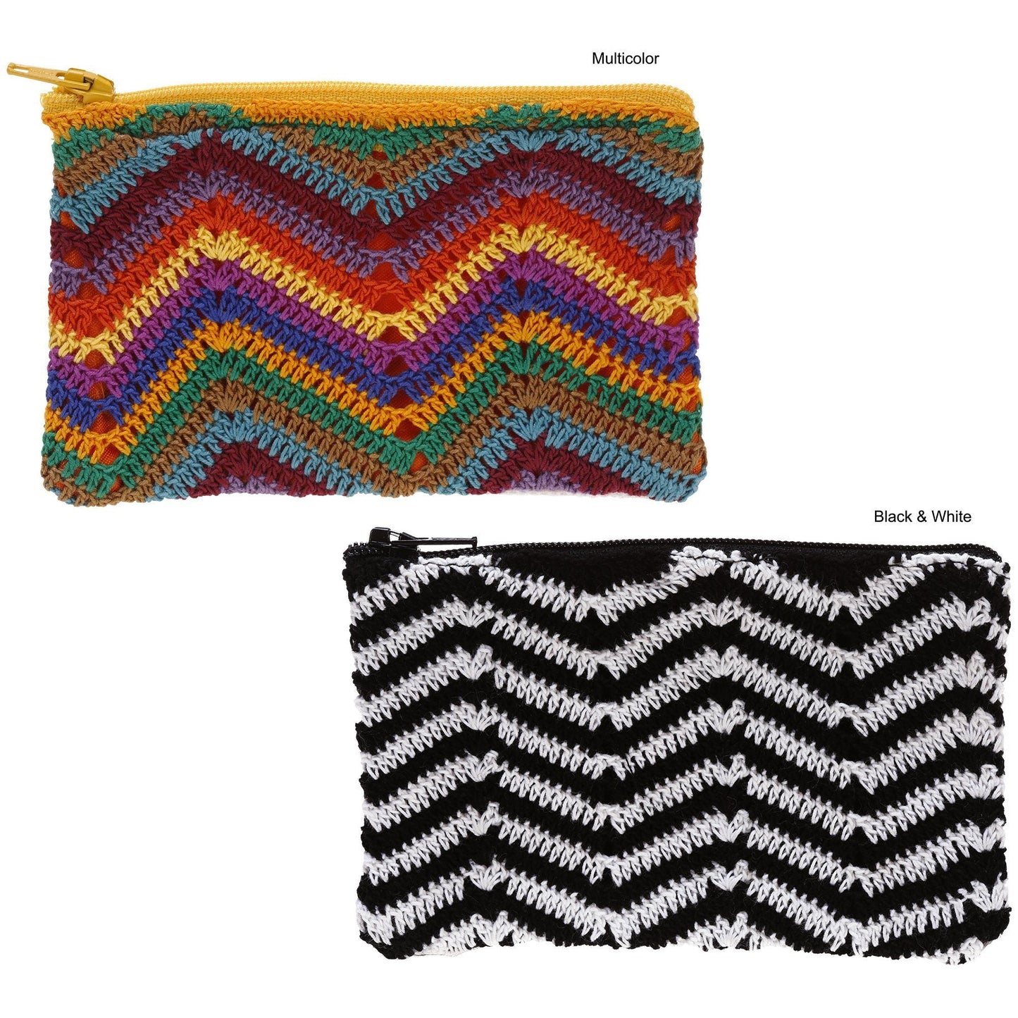 Zig Zag Crochet Coin Purse/Zipper Pouch